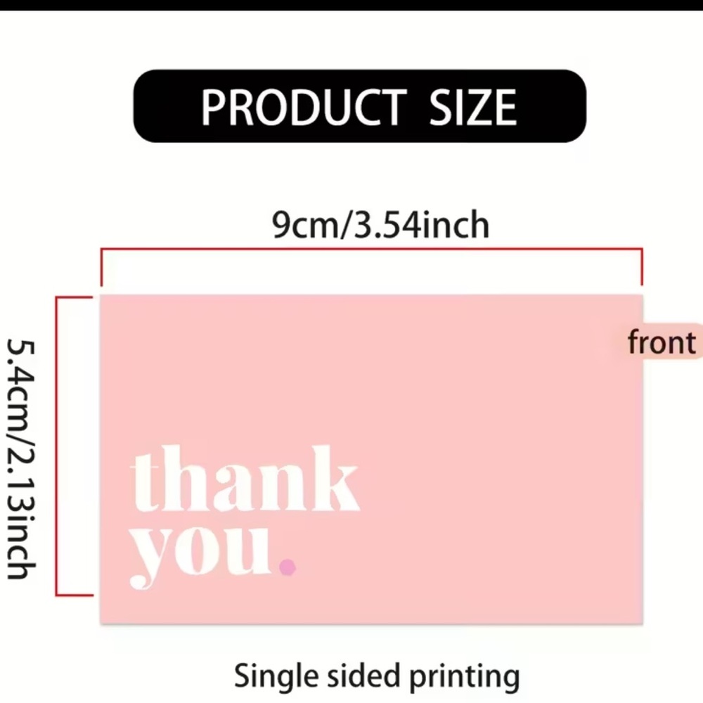 50 Chic Pink Thank You Card - Picture 2 of 3